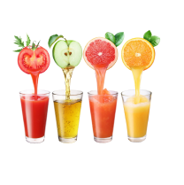 Row of colorful juices